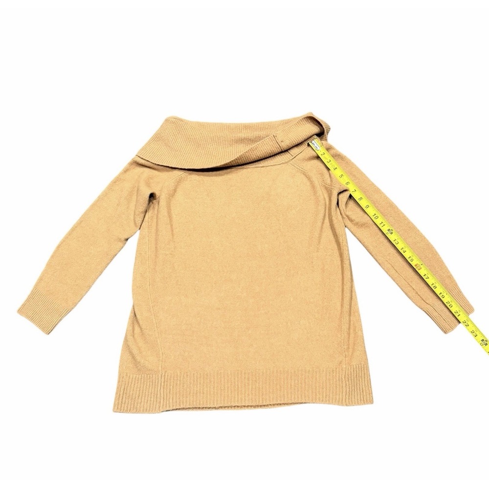 Express Sweater Womens S Tan Novelty Button Off The Shoulder Oversized NWT - Picture 6 of 9